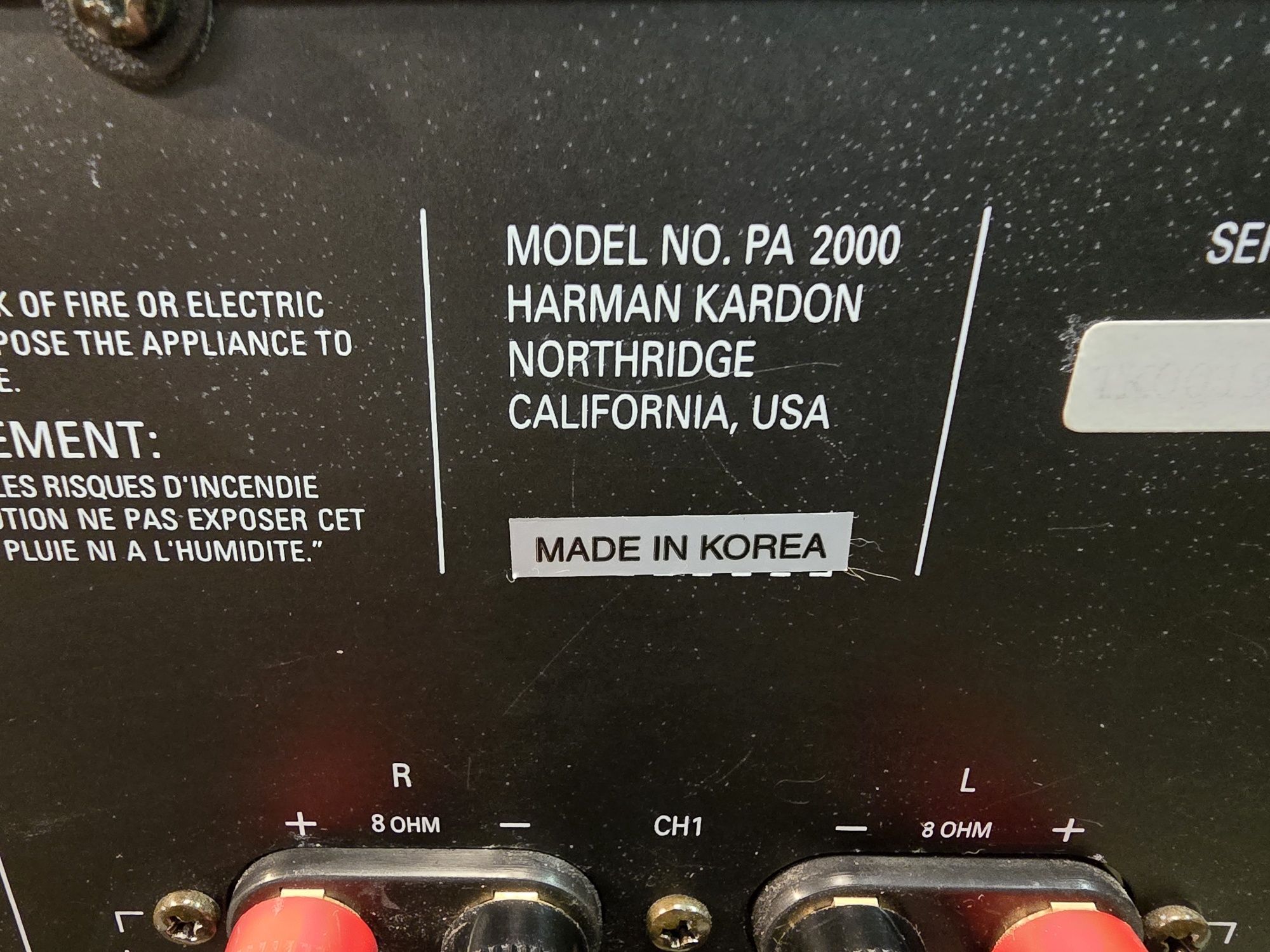 HARMAN KARDON PA 2000 wzmacniacz, końcówka mocy, vintage.