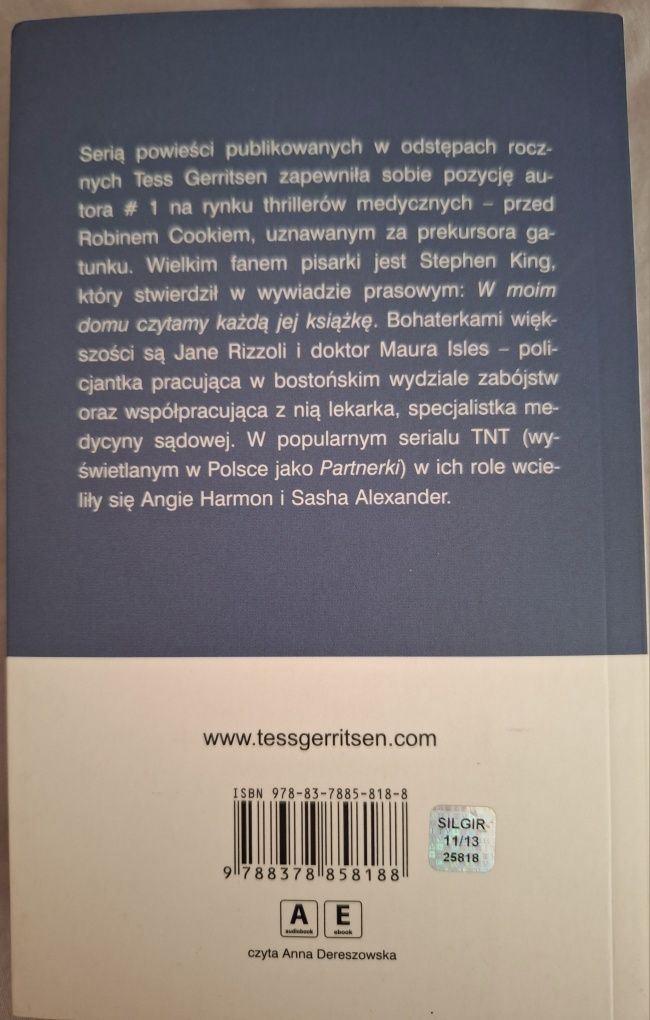 Książka pt.: "Milczącą dziewczyna" Tess Gerritsen