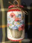 Pojemnik szklany Kwiaty polne2 schabby-chic decoupage rękodzieło
