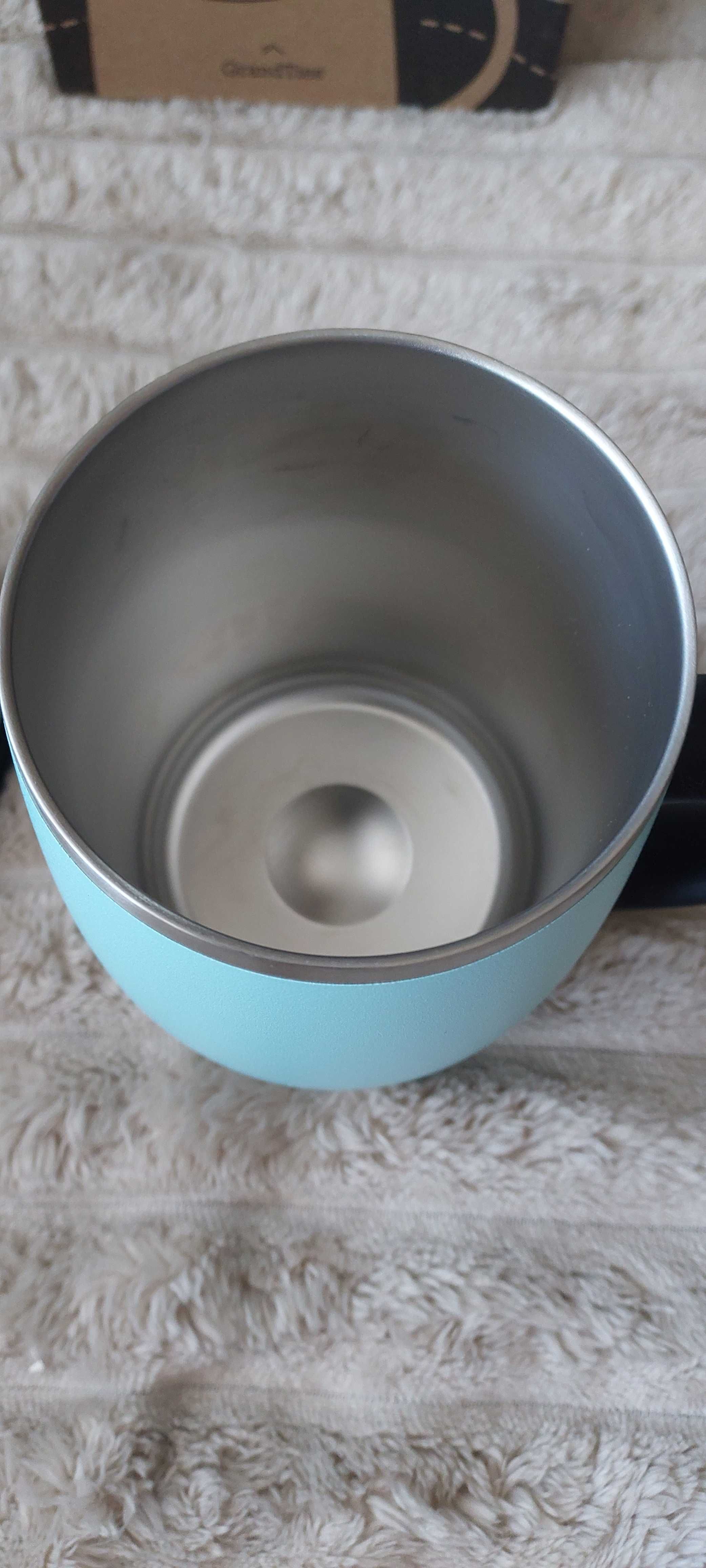 GRANDTIES Izolowany Kubek do Kawy z Przesuwaną Pokrywką 460 ml