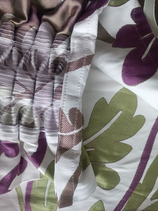 Eleganckie grube zasłony w kwiaty 2 sztuki
