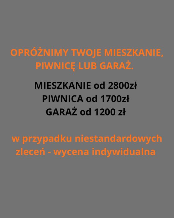 Opróżnianie mieszkań, garaży, piwnic ELBLĄG