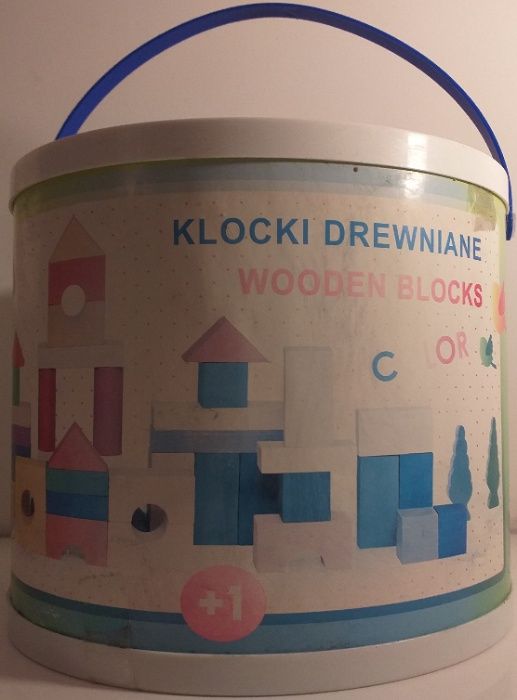 Dabo - klocki drewniane 50 elementów w wiaderku