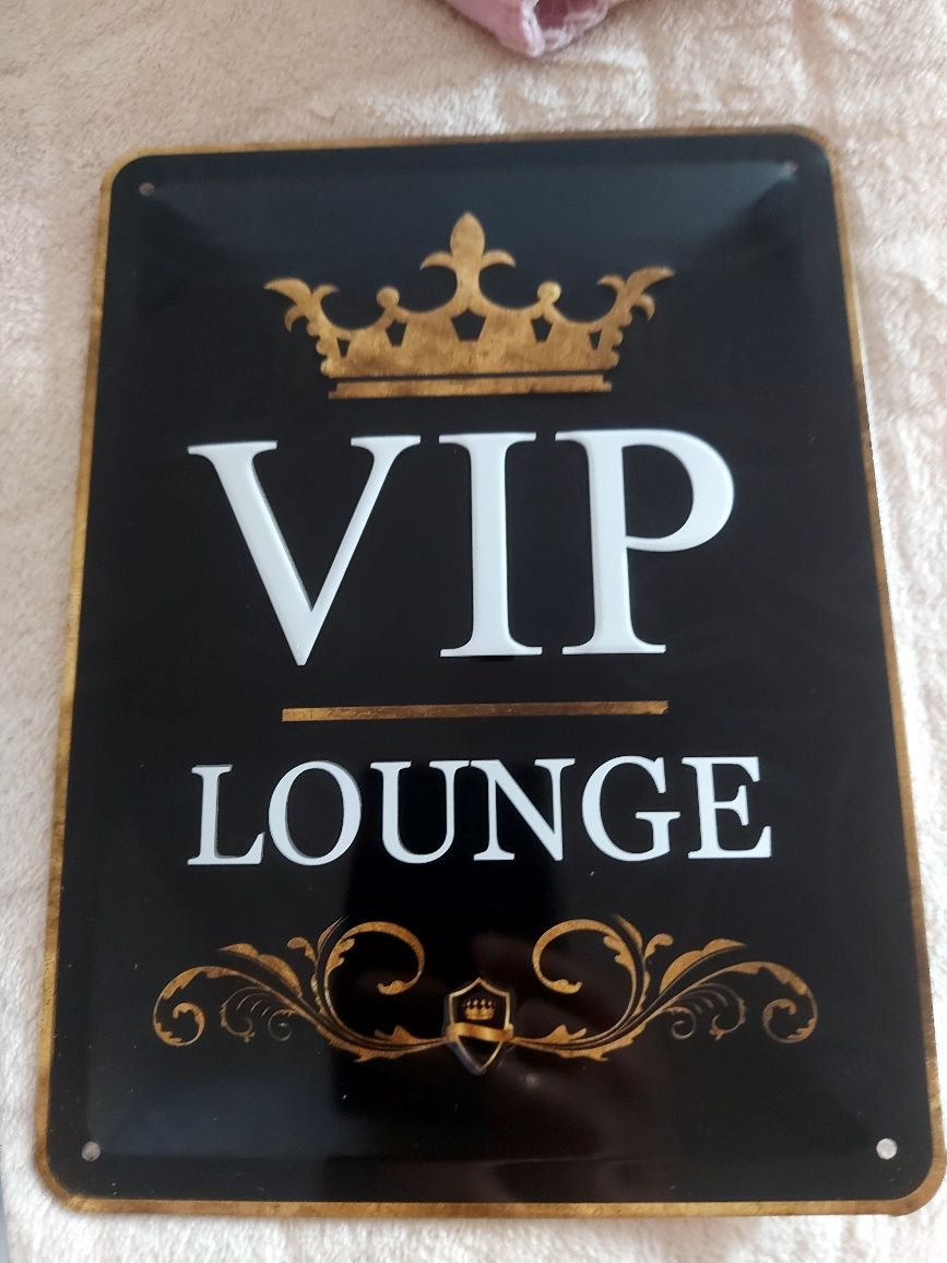 Tabliczka ozdobna VIP lounge 15x20 cm czarna