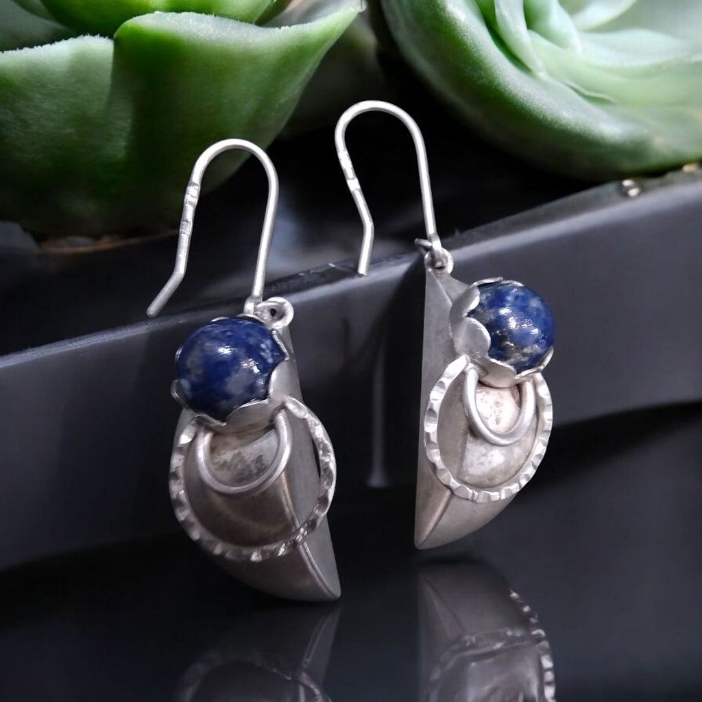 Lapis lazuli kolczyki srebrne