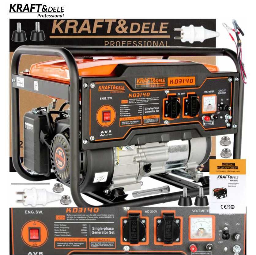 KRAFT&DELE Agregat Prądotwórczy Generator Prądu Jednofazowy 4-suwowy