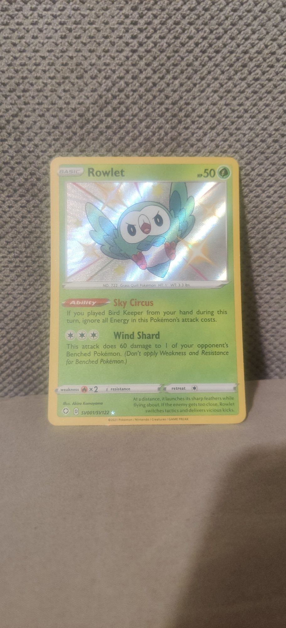 Karta pokemon shiny rowlet
