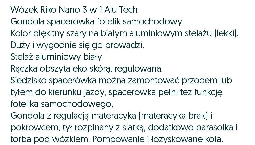 Wózek Riko Nano gondola