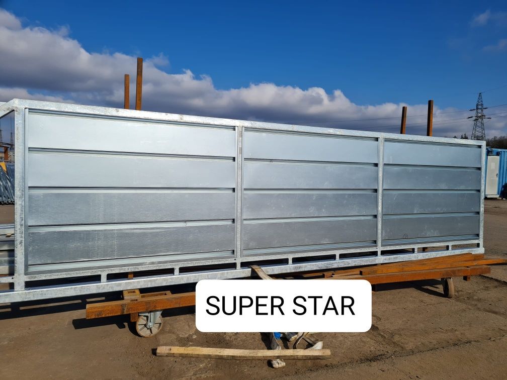 Brama przesuwna panelowa 5 m pełna SUPER STAR, ocynk ogniowy, Producen