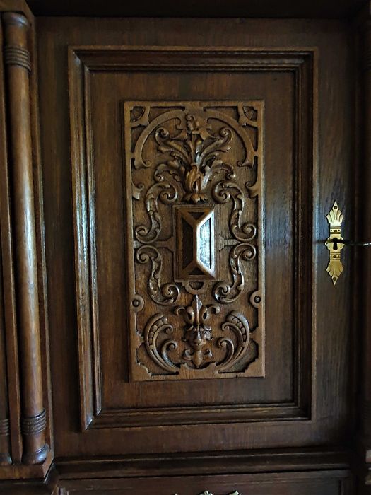 Kredens eklektyczny duży dębowy