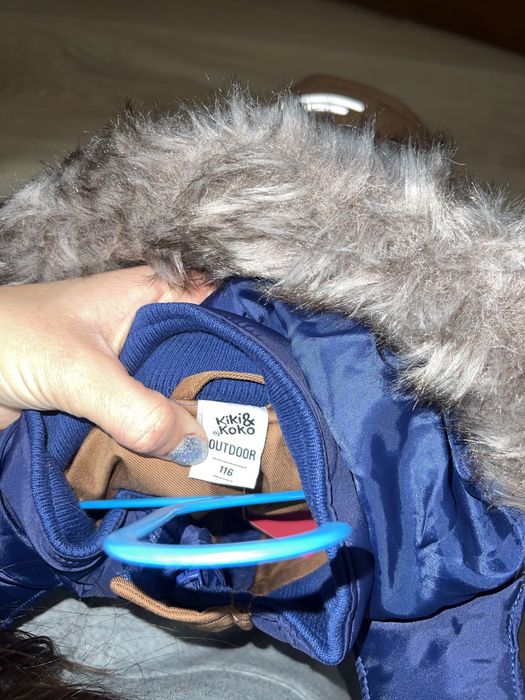 Нова куртка зимова коричнева синя хлопчик 116 5 6 7 років тепла kikiko