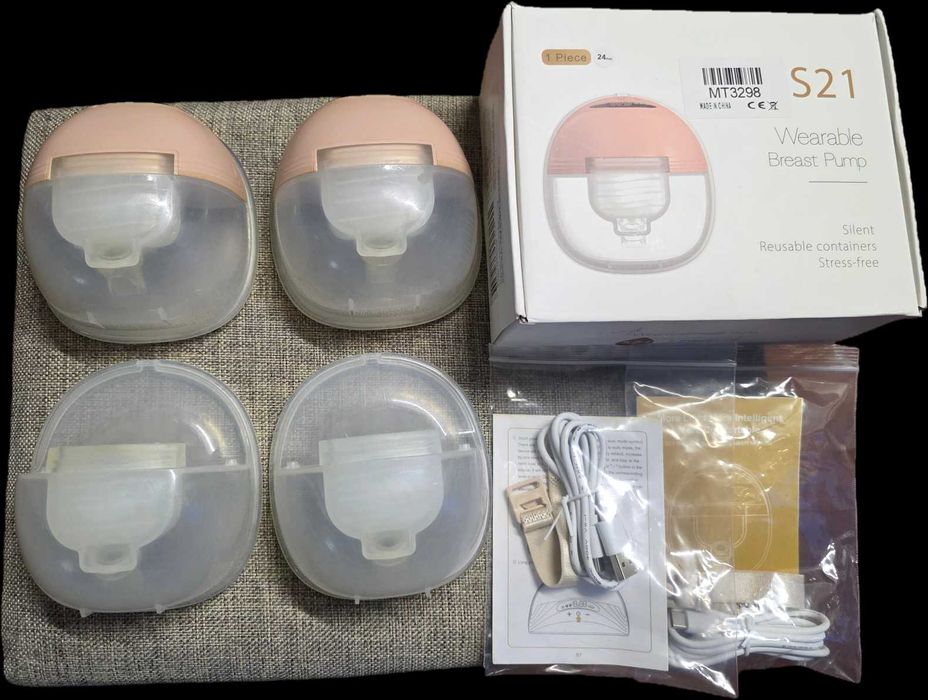 DUŻY ZESTAW 2x elektryczny Laktator muszlowy S21 +2 zapasowe pojemniki