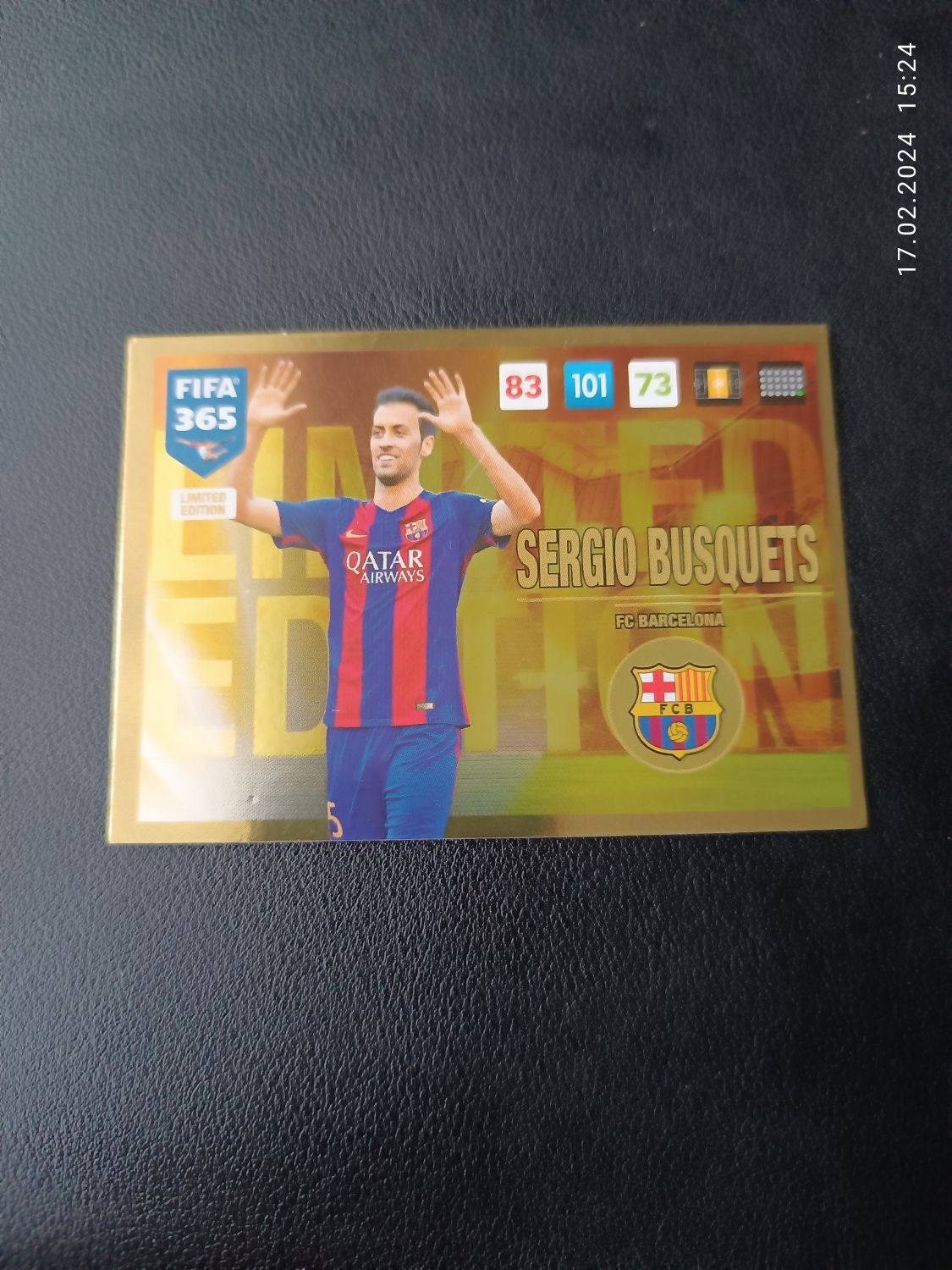 Karta limited edition FIFA 365 update Busquets 2017 Fc Barcelona