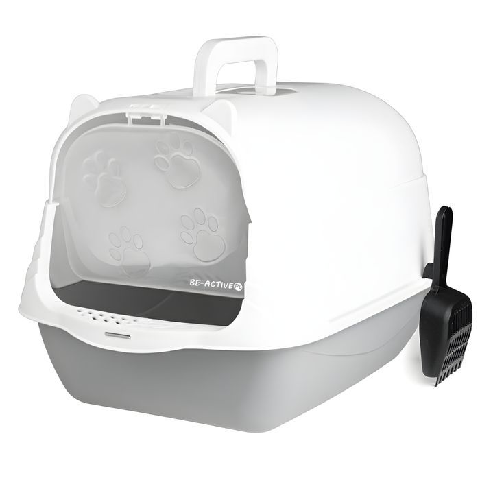 Kuweta składana dla kota kryta toaleta duża zamykana z łopatką