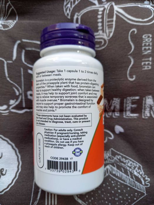 NOW Foods бромелаин бромелайн bromelain 500 625 мг California gold