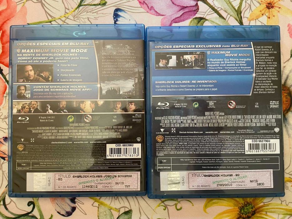 Bluray Sherlock Holmes e Seherlock Holmes - Jogo de Sombras