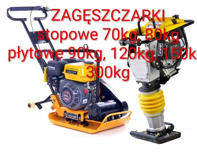 Wynajem zagęszczarki, agregat prądotwórczy, piła do betonu, młot