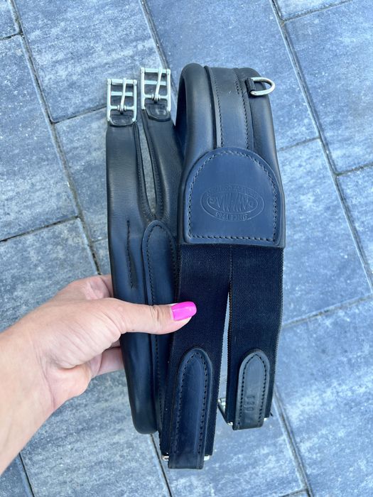 Popręg Daw-Mag 130cm skórzany anatomiczny z GUMAMI