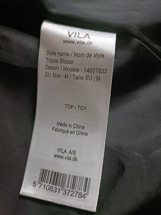 Marynarka damska żakiet czarna elegancka klasyczna taliowana M 38 Vila