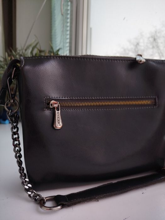 Сумка кожаная графит