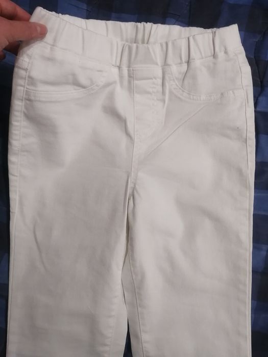 Белые skinny штаны стрейчевые лосины на высокую девочку р. 152-158,164