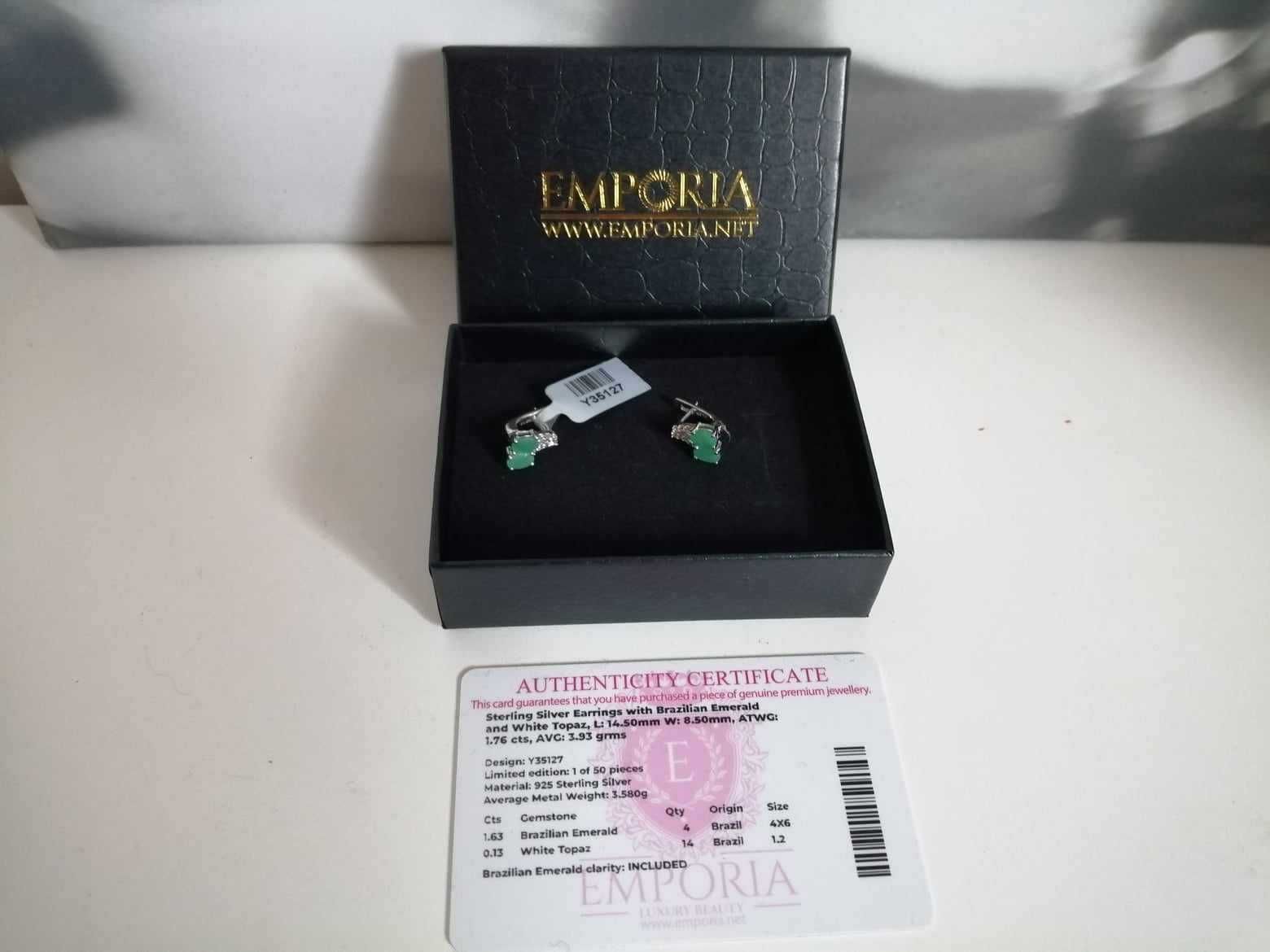 Brincos com Esmeralda e Topázio / Earrings with Emerald and Topaz