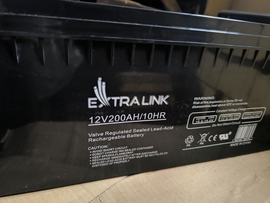 Agm  акумулятор гелевий Extralink 12В 200 AH тяжкий якісний Новий
