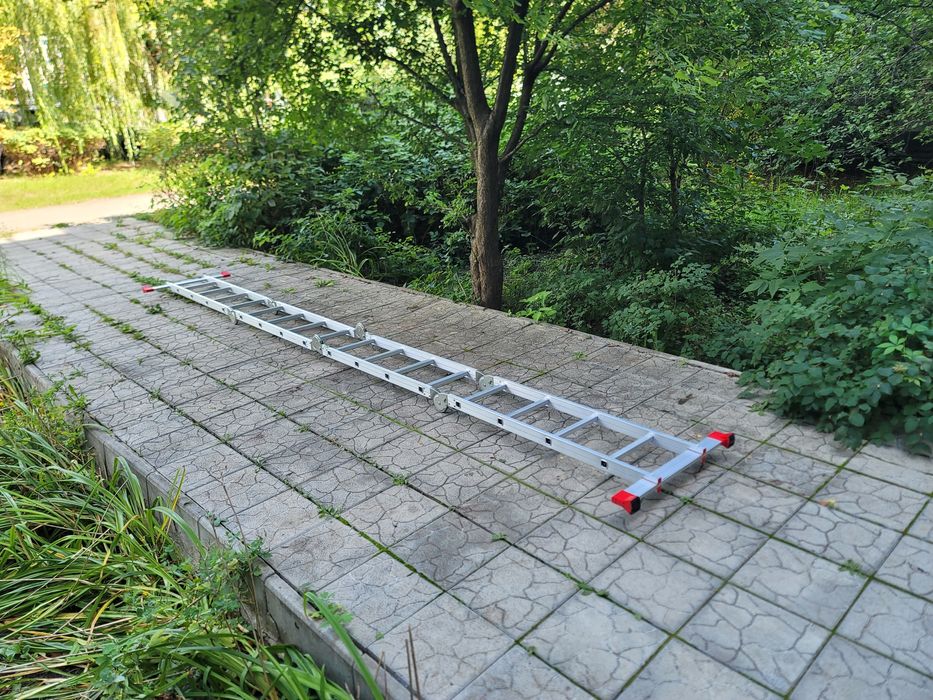 Лестница 4,7м Драбина Трансформер Алюминиевая 4×4 ступеней Новая