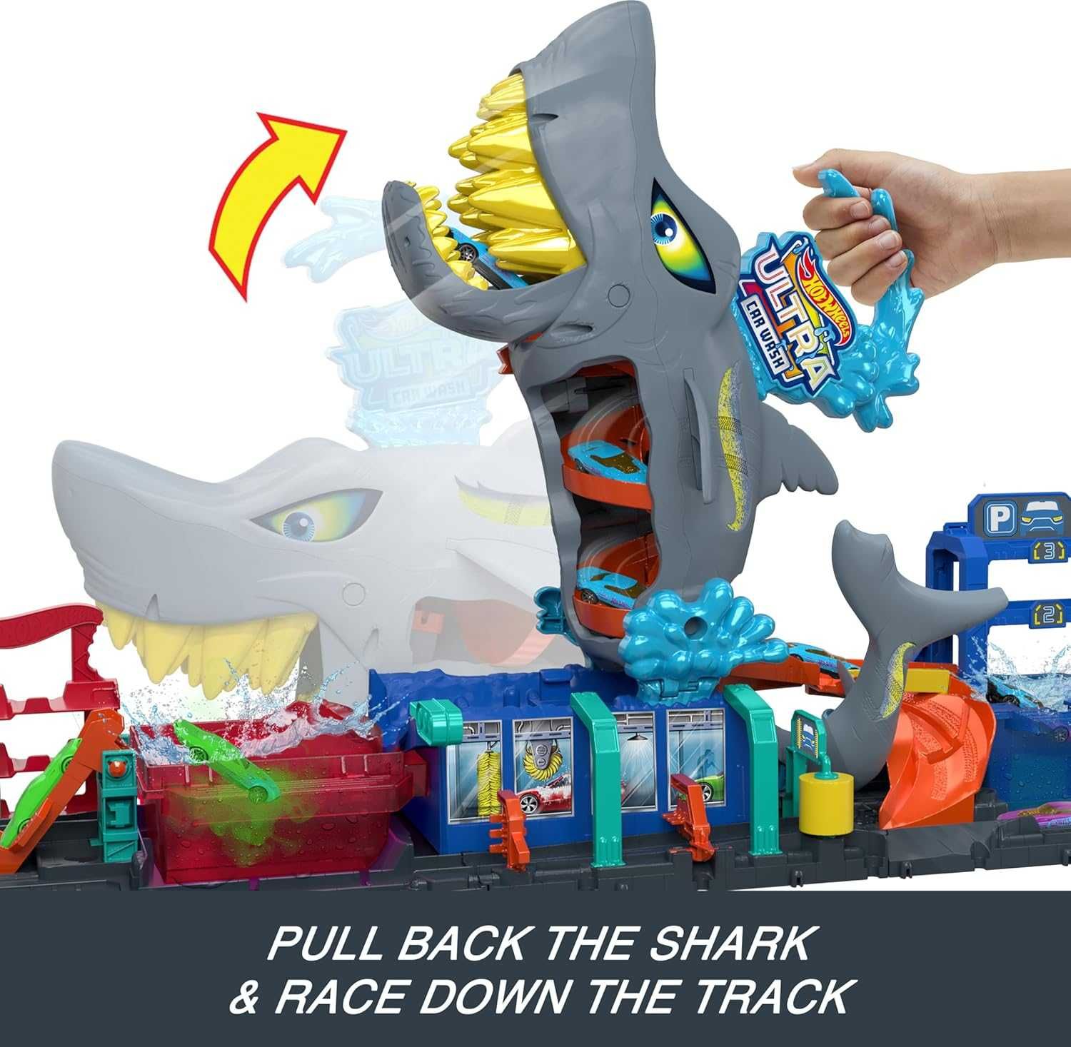 ОРИГИНАЛ Хот Вилс Автомойка Супер акула Hot Wheels Ultra Shark HTN82