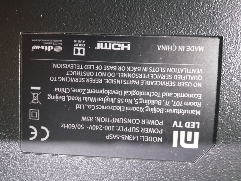 Fonte de alimentação/ Motherboard Xiaomi 43 polegadas