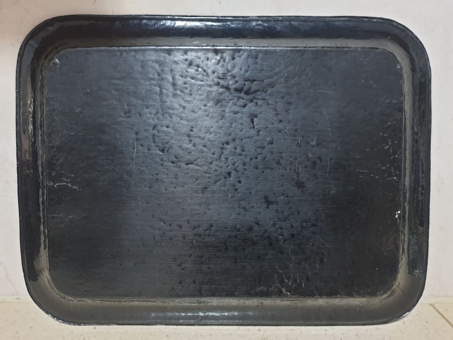 Fantástico antigo tabuleiro asiático esmaltado e dourado à mão