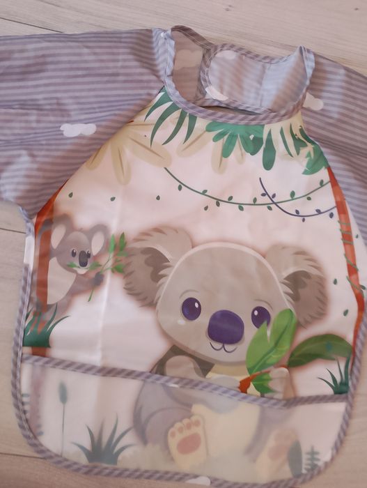 Śliniak kaftanik do jedzenia koala kieszonka