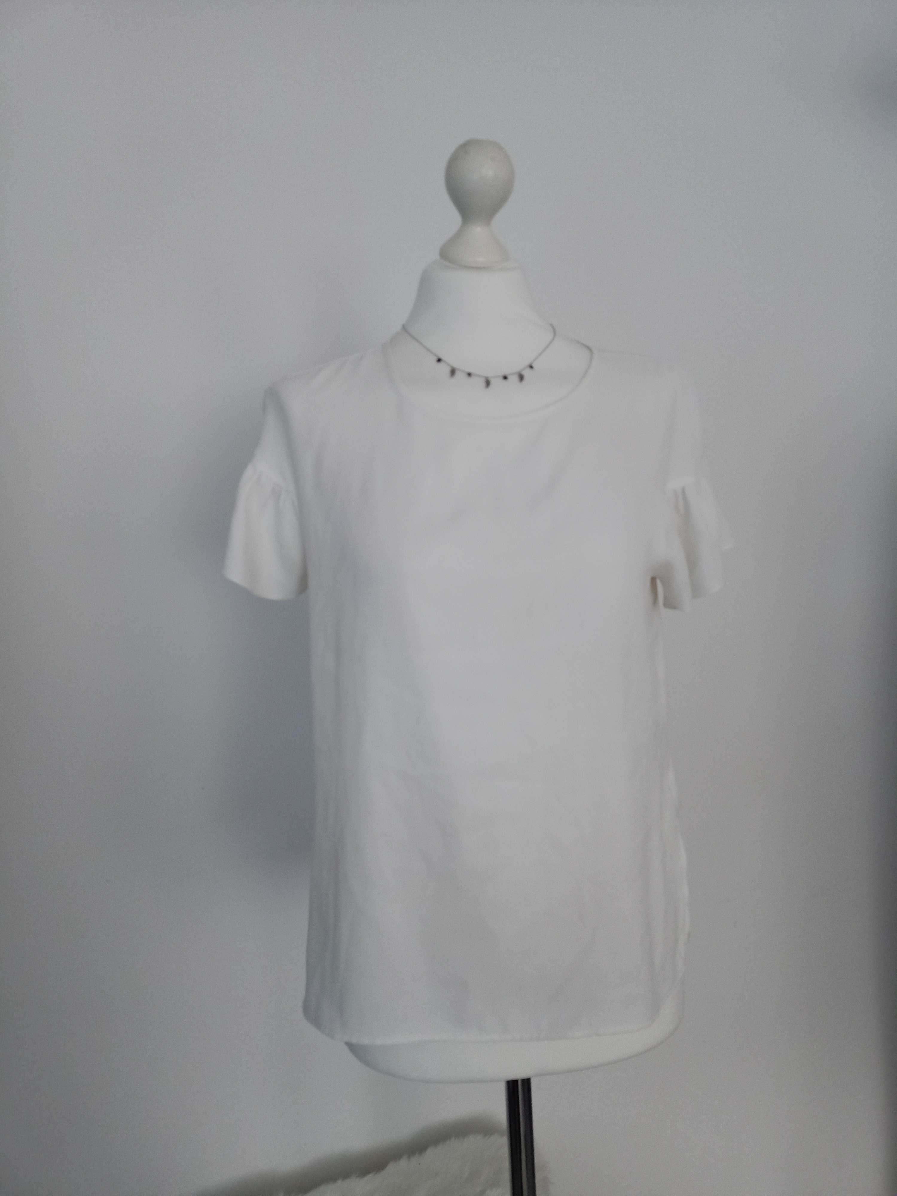 Biała koszulka z krótkim rękawem elegancka 38 M River Island