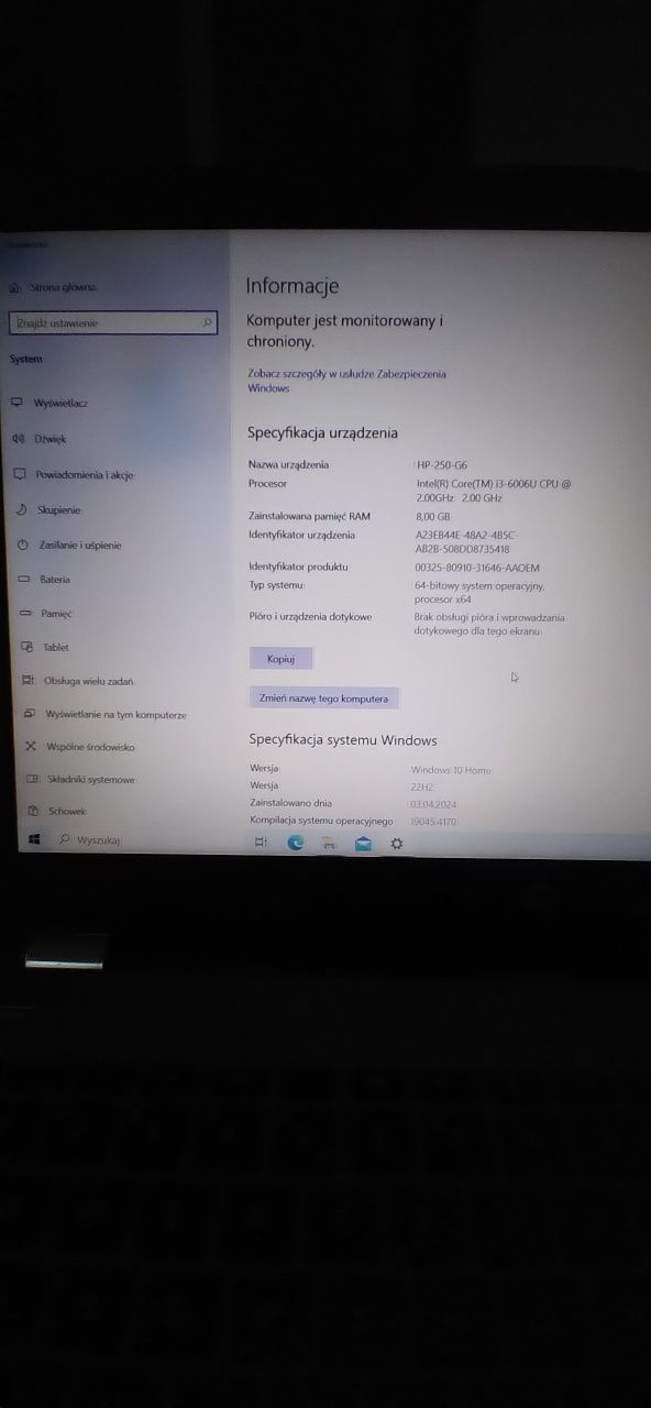 Laptop Hp 250 G6 "okazja"