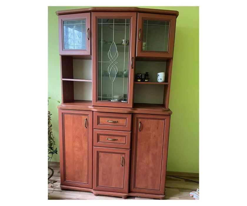 Witryna meblowa drewniana 120x42x198 cm, STAN IDEALNY,  BRW/Forte styl