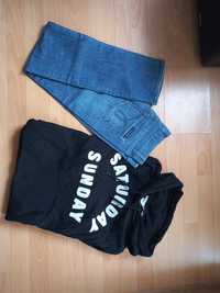 spodnie jeans Calvin klein 164 170 H&M sweter bluza z kapturem +Gratis