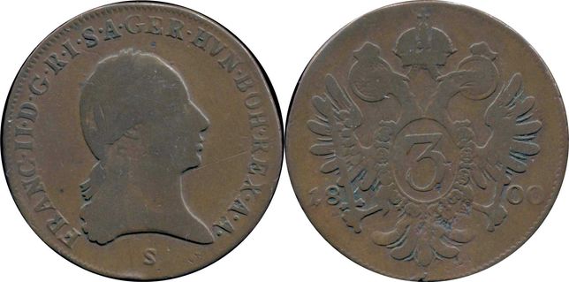 00162 - Austria, 3 krajcary 1800 S