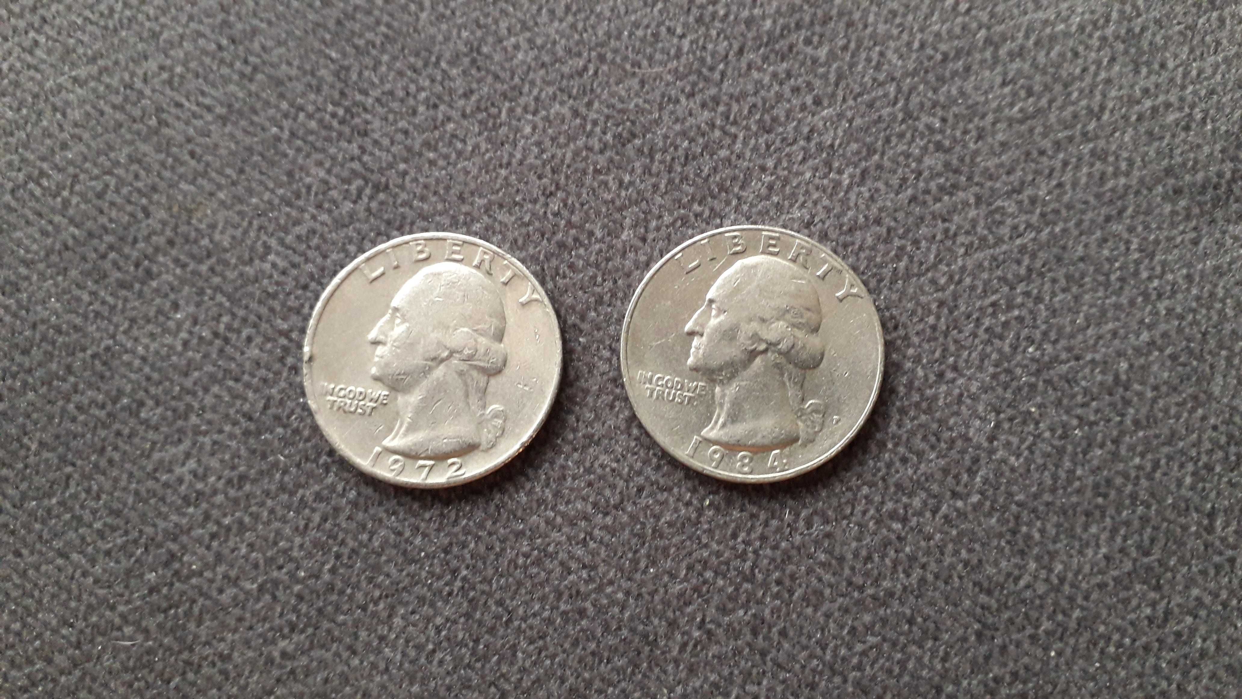 Monety 25 centów - 1972 i 1984 USA