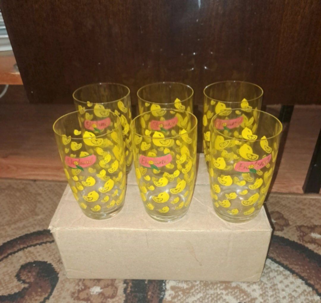 6 szklanek z nadrukiem