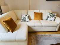 Skórzana sofa narożna PREMIUM z funkcją spania + fotel GRATIS!