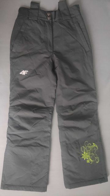 Spodnie narciarskie dziewczęce 4F,r.140, szare,jak nowe, +rękawiczki