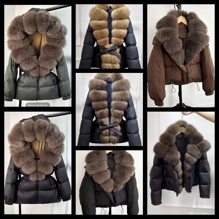 Пуховик с натуральным мехом.