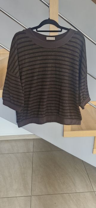 Sweterek brązowo-złoty XL