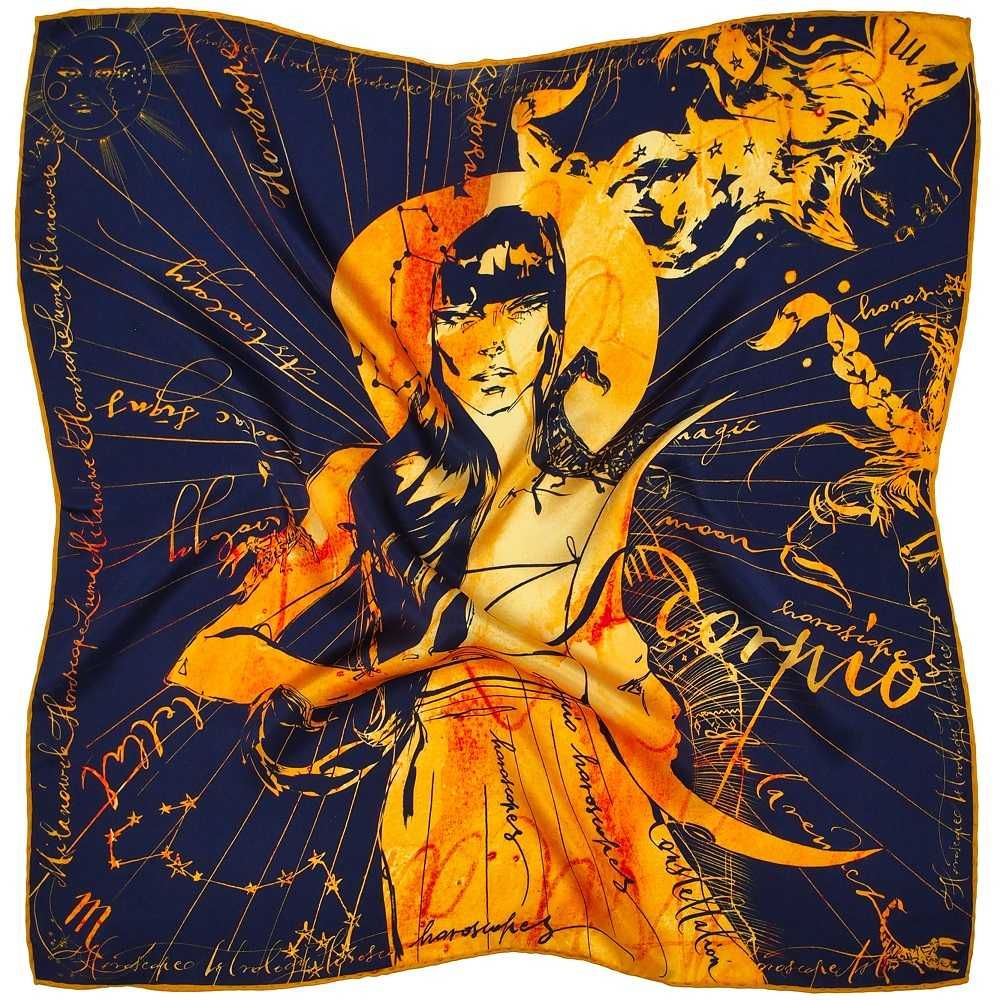 Apaszka Jedwabna Zodiak Skorpion 67x67cm Anny Halarewicz