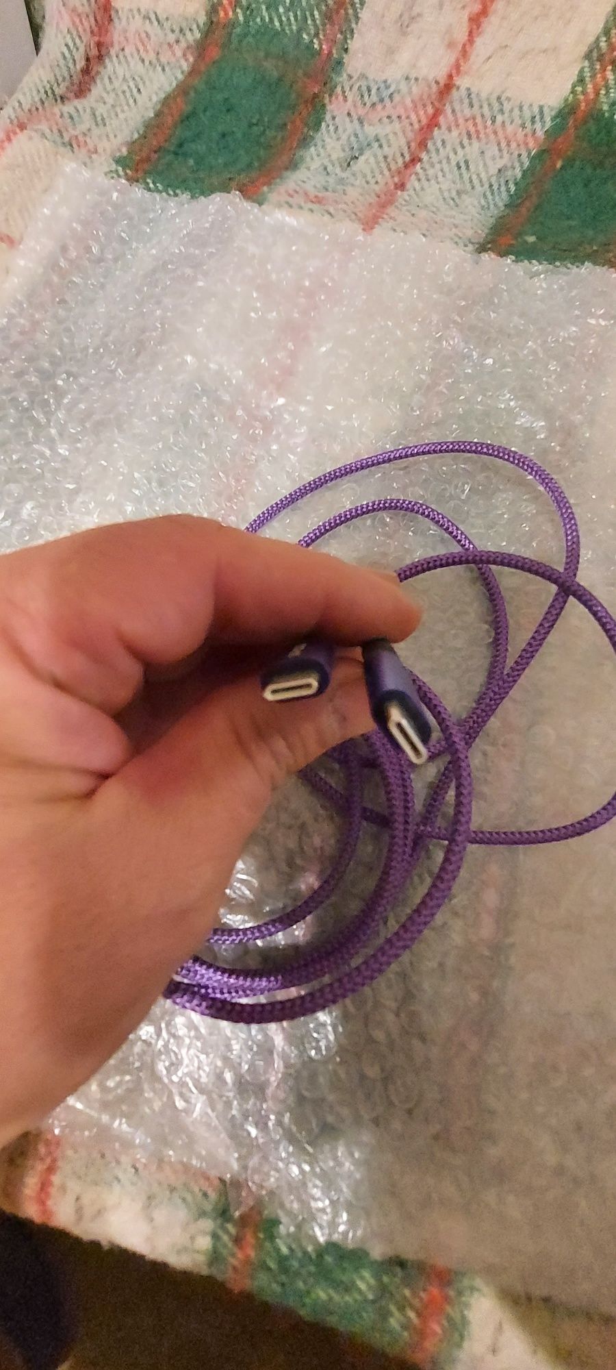 Kabel USB C 100w długi 2m w oplocie nylonowym USB C na USB C