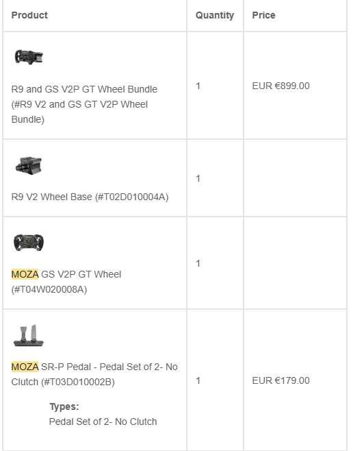 Simulador Moza R9 Bundle