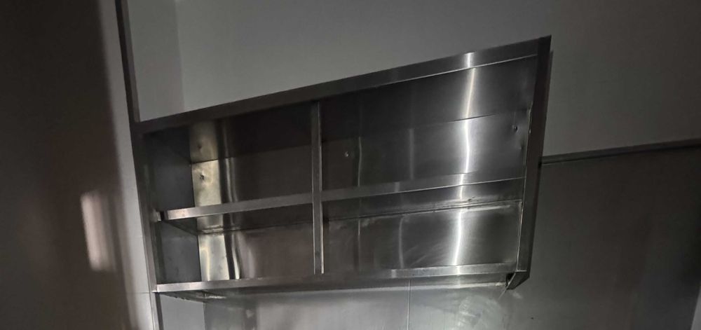 Armário Suspenso de Parede em Inox - 168x40x70 cm