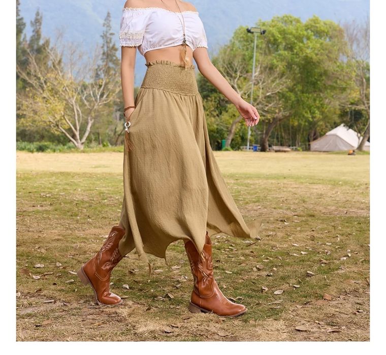 wiktoriańska spódnica SCARLET DARKNESS, średniowieczna spódnica maxi z