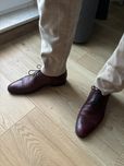 Buty skóra Polska marka brąz bordo okazja eleganckie skóra 45 29 cm