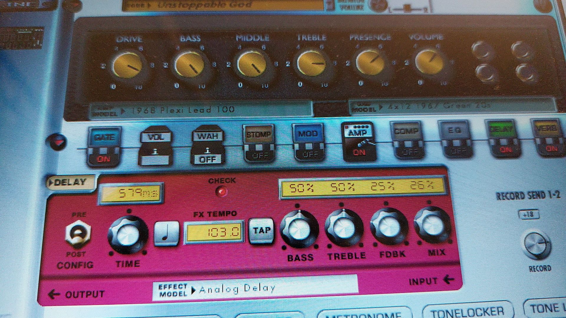 Pod XT Live Pro Guitar Tone On The Floor